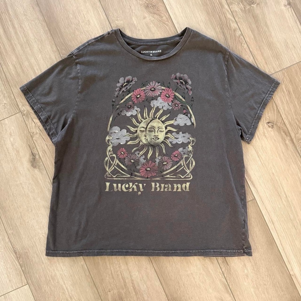 Lucky Brand Women's Celestial Floral Sun Classic Shirt size XL